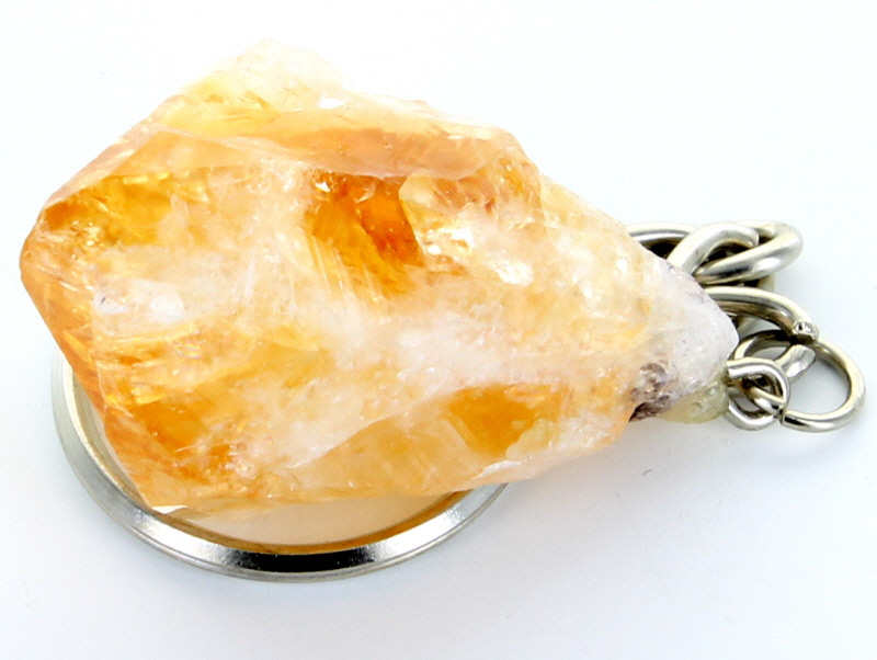 Citrine Point Crystal Keyring